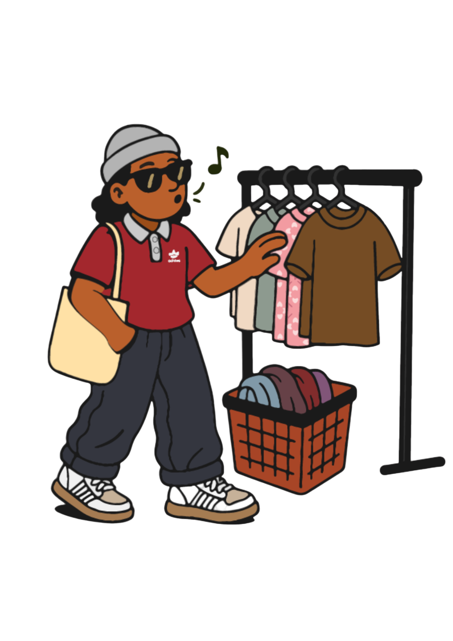 Mascotte de Kilo Shop qui fait son shopping